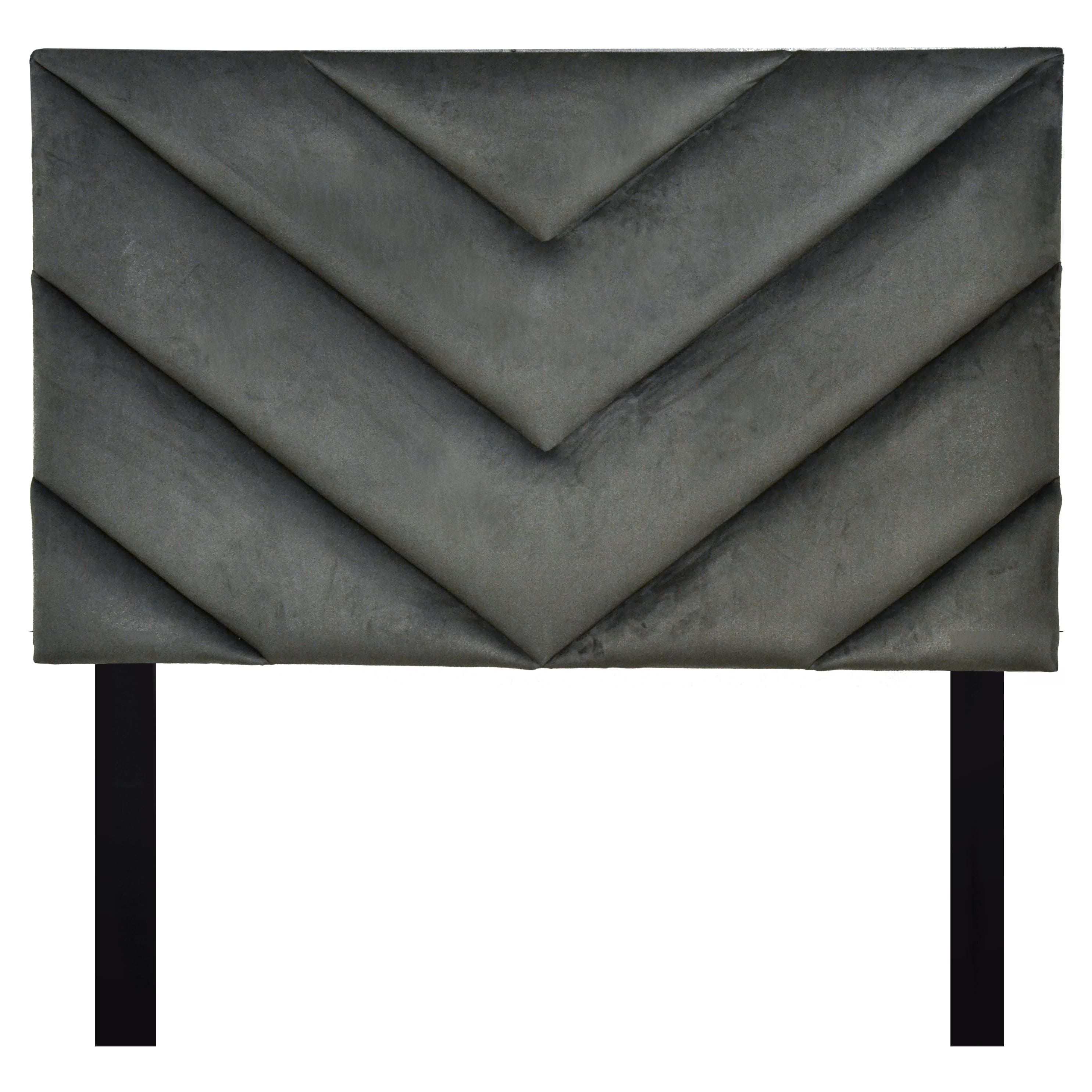 Fusion Headboard - Dark Dark Grey Velvet - 3/4