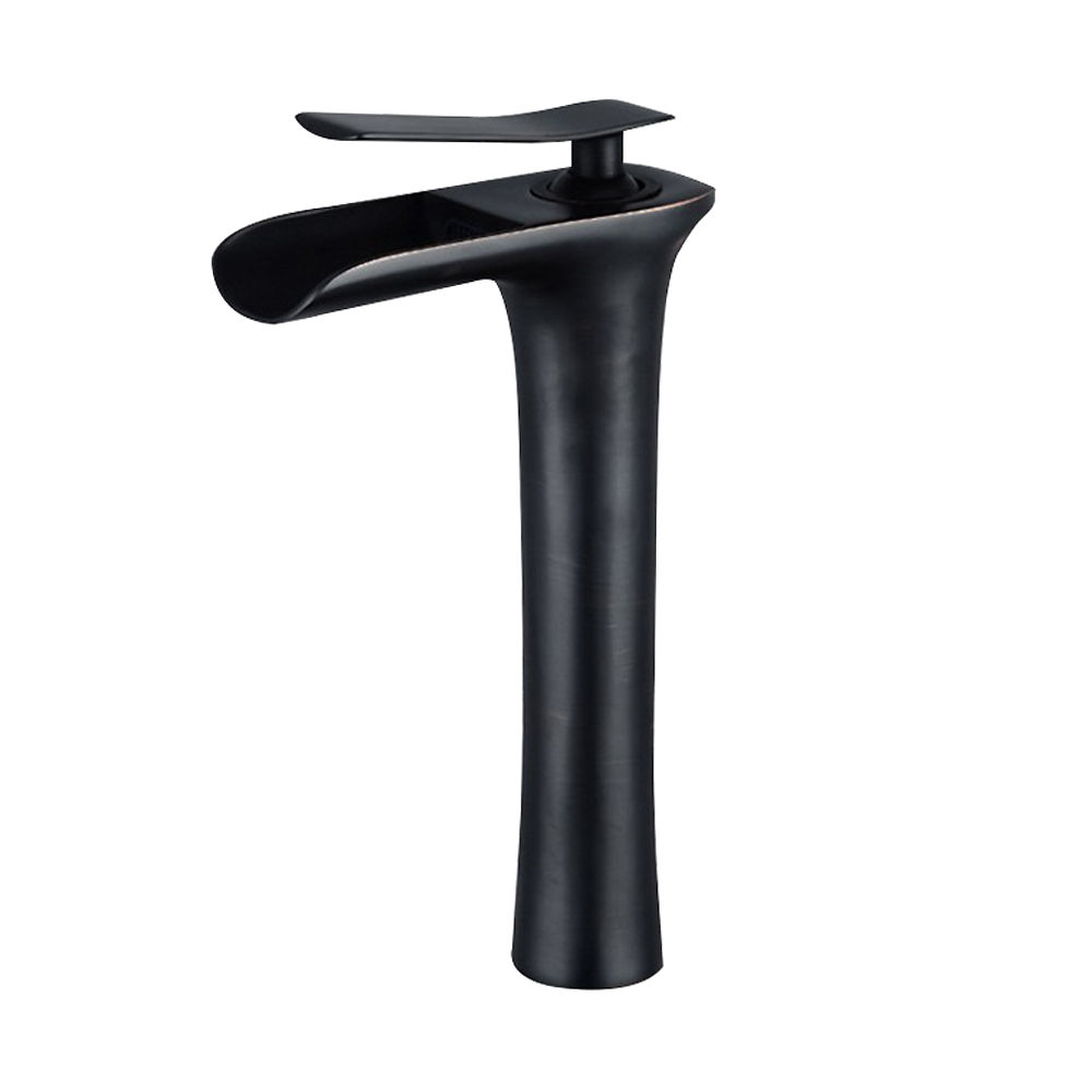 BTB005- Blackened Brass tall waterfall basin mixer
