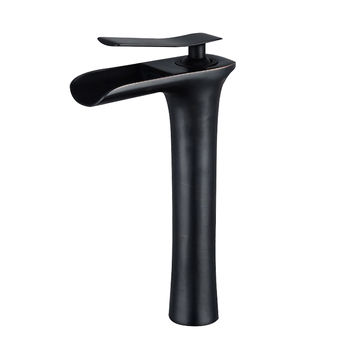 BTB005- Blackened Brass tall waterfall basin mixer