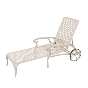 Lattice Aluminium Pool Lounger / Garden Recliner / Sun Lounger  - SAND