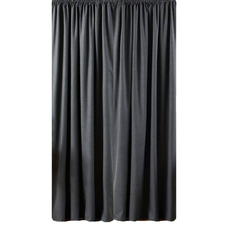 Matoc Designs Readymade Curtain - Blackout Charcoal - Taped - 400cm W x ...