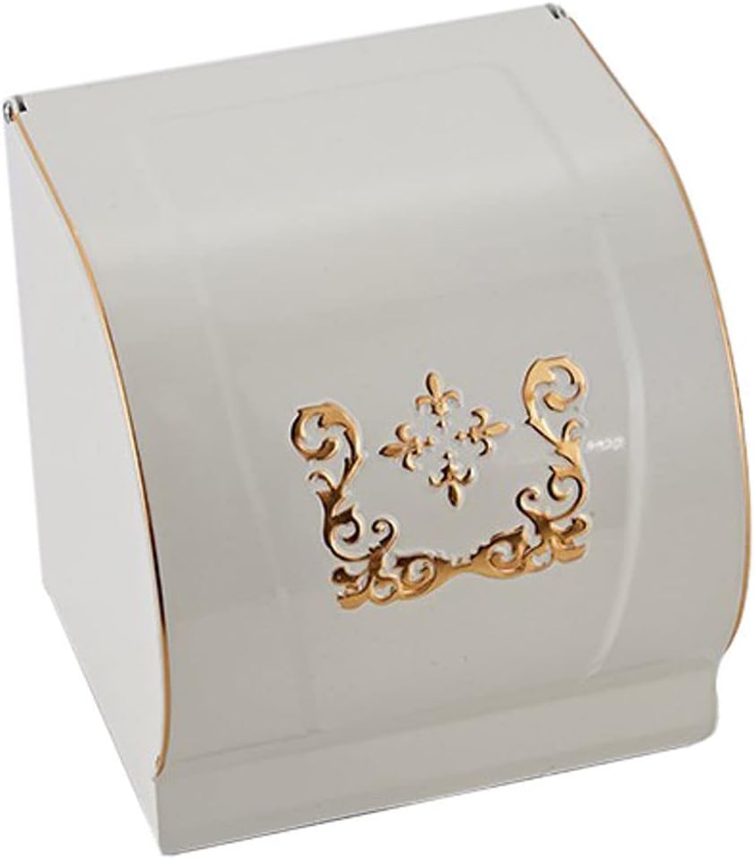 TOILET PAPER HOLDER VINTAGE WHITE & GOLDEN (REDSTAR) ANTIQUE