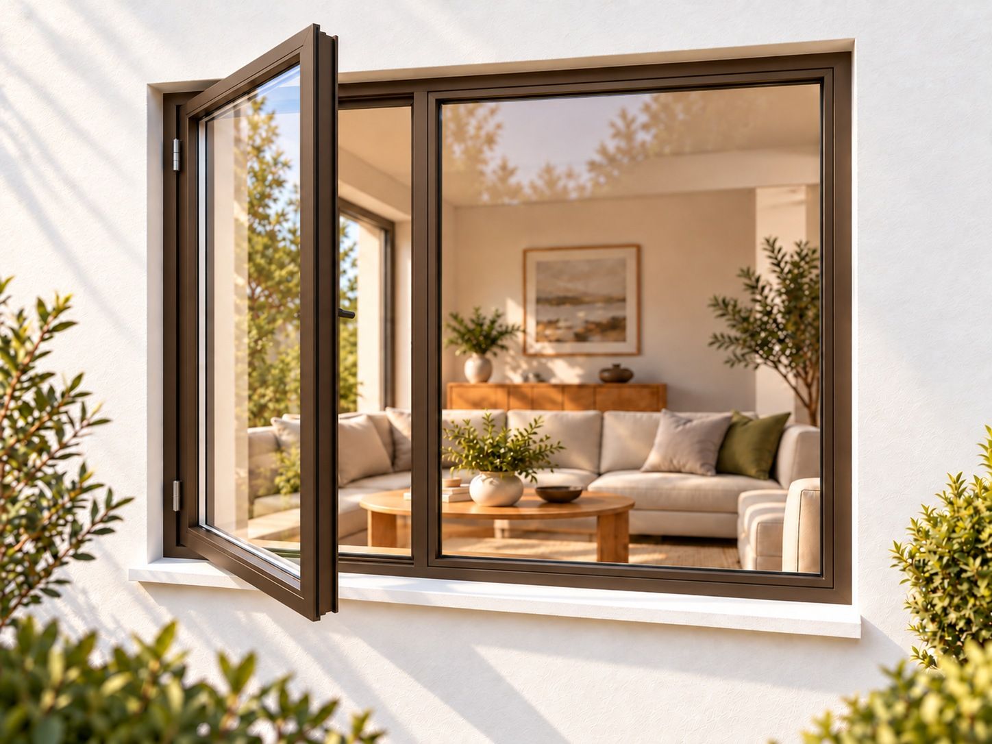 Kenzo Premium Side-Hung Aluminium Window - Bronze, 1800 1200 mm, Left Side Opener