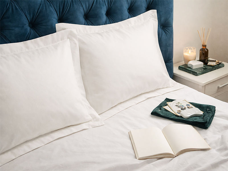 Premium Collection - Oxford Pillow Cover Set - Optical White - (01 Set)