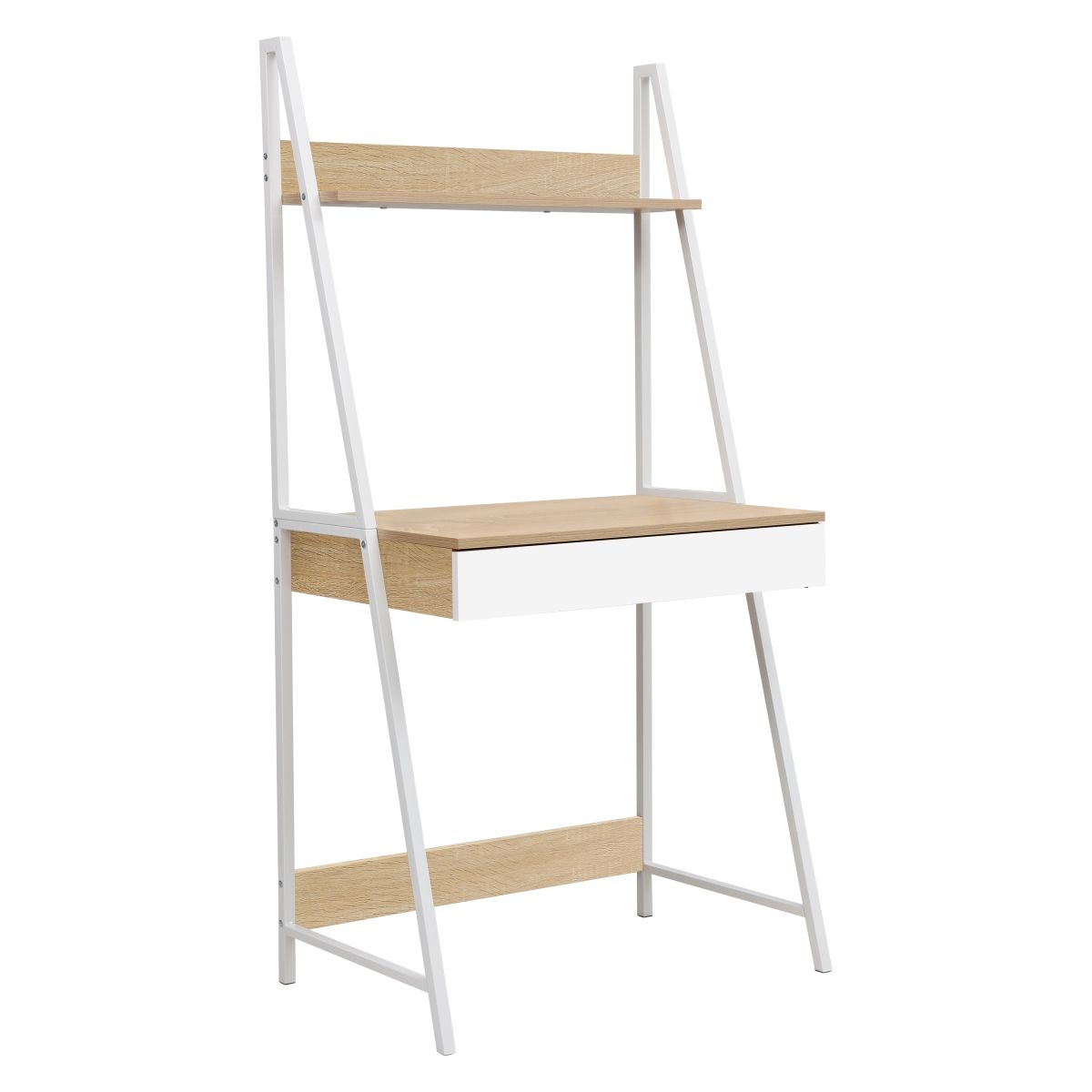 Everfurn Belle Desk with Large Drawer and Storage Shelf