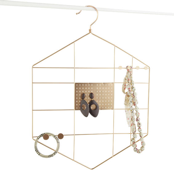 Metal jewellery hanger gold