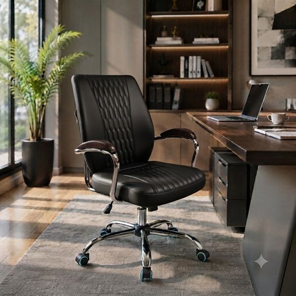 GOF Furniture – Preston Mid-Back Office Chair Black
