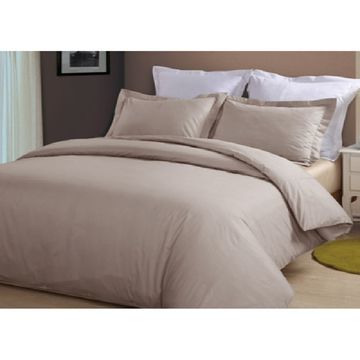 Luxurious Egyptian Cotton Plain Natural Duvet Cover Set: Queen Extra Length