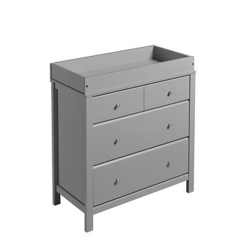 Linx Baby Crescent 3 Drawer Chest of Drawers - Light Grey