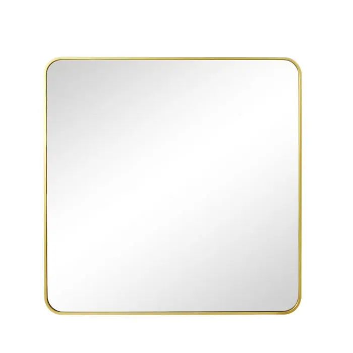Woodly Mirror, Square, Gold Frame, 800mm x 800mm