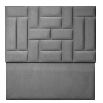 Justin Velvet Headboard Three Quarter Grey