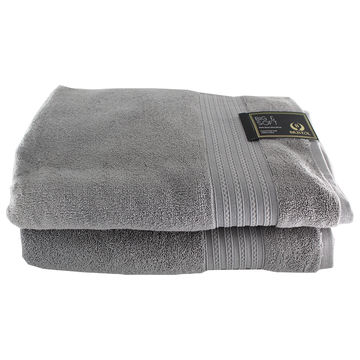 Big and Soft Luxury 600gsm 100% Cotton – Bath Sheet – Pack of 2 - Light Grey