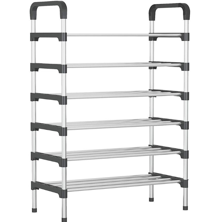 6 Layer Shoe Storage Organizer Rack - Black