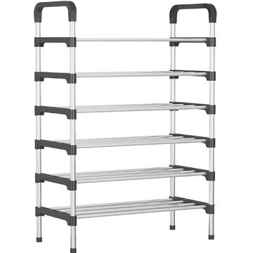 6 Layer Shoe Storage Organizer Rack - Black