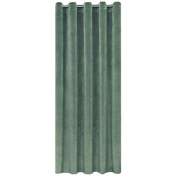 Matoc Readymade Curtain -Velvet -Green -Eyelet -Lined -285cm W x 233cm H