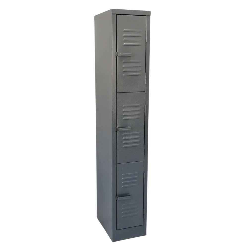 3 Door Steel Locker - Hammertone Grey