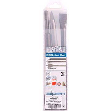 Sds Chisel Set Plastic Tube Point X250Mm Flat 20X250 Flat 40X250