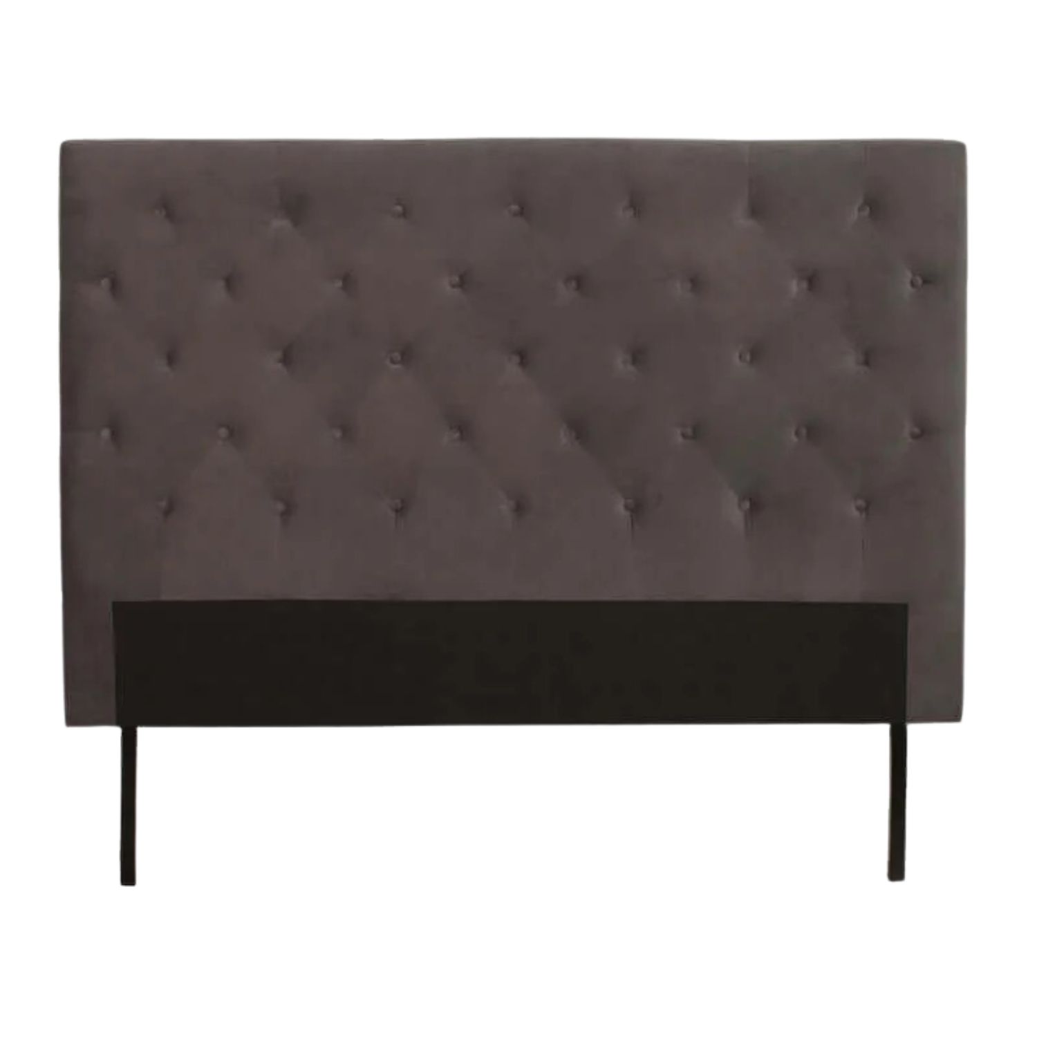 Dark Grey Velvet Tufted Headboard for Bedroom - Queen