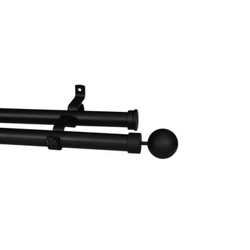 28MM DOUBLE BALL POLE SET - 2M MATT BLACK