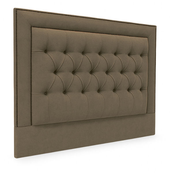 Penny Buttoned Linen Headboard Single Tiramisu