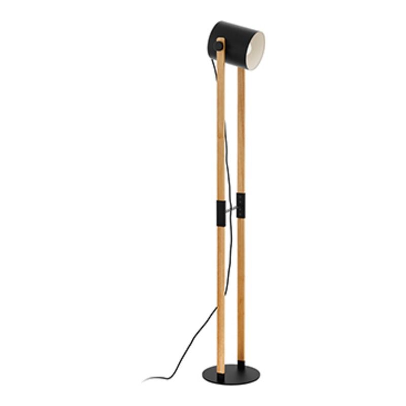 Heston T/Lamp 160mm Black & Natural Wood