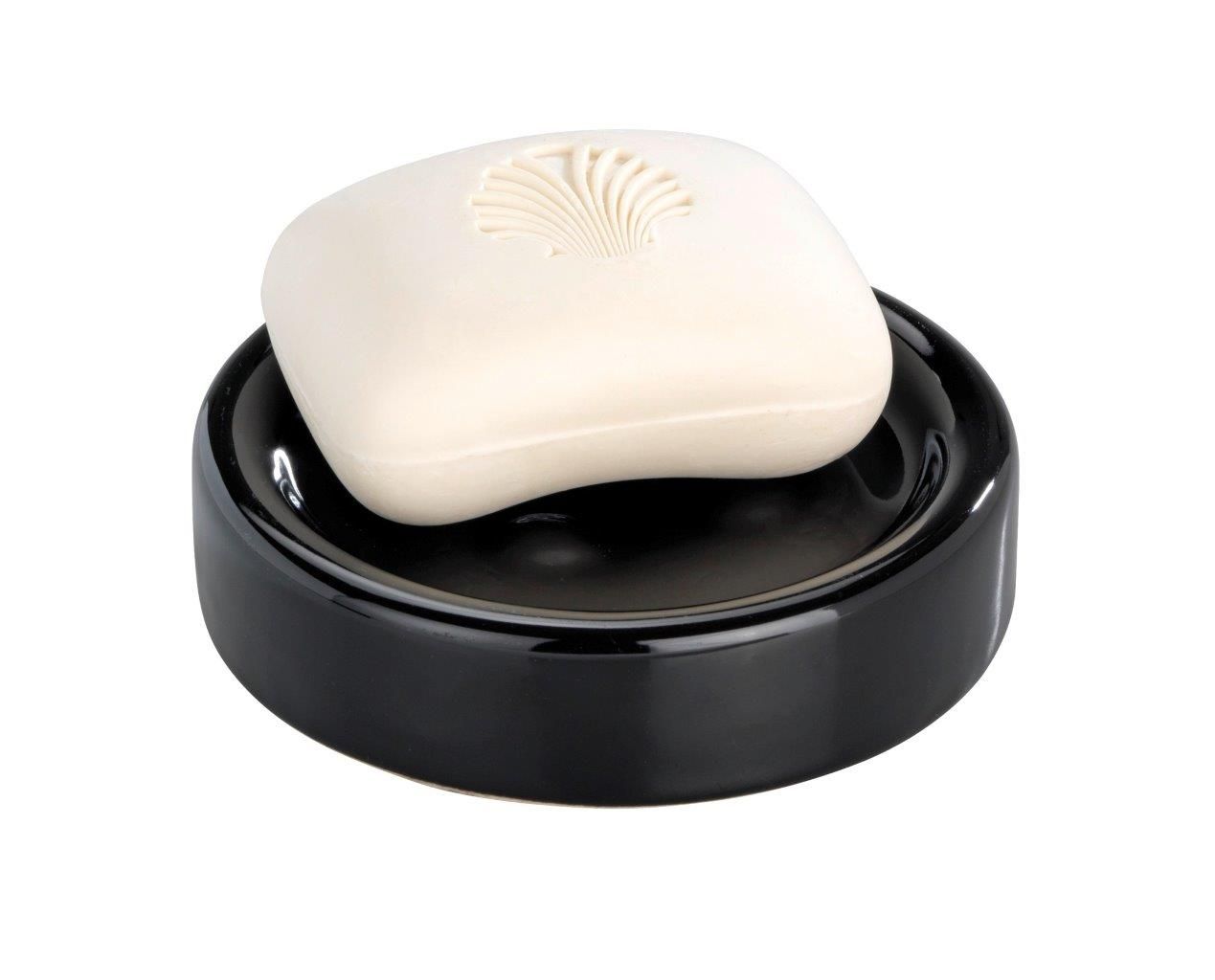 WENKO - SOAP DISH - POLARIS RANGE - BLACK - CERAMIC