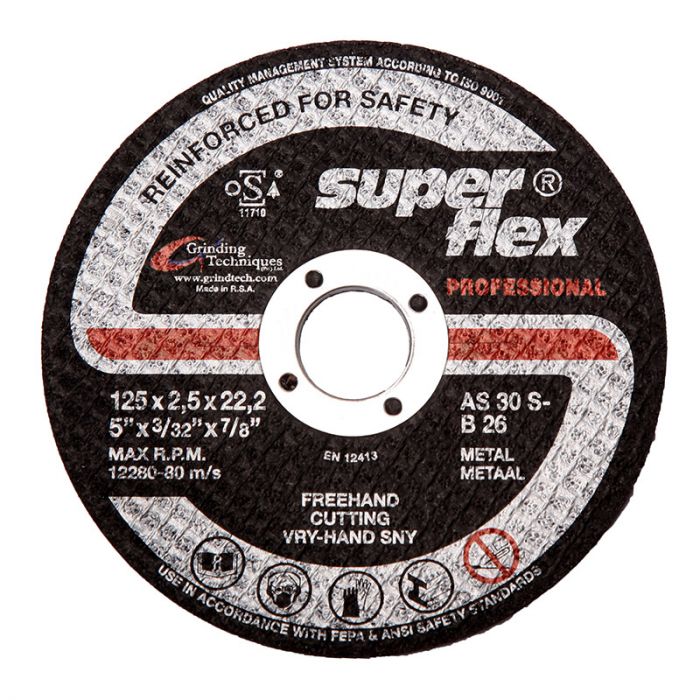 Superflex - Cutting Disc Prof Flat Steel 125X2.5X22 - 5 Pack
