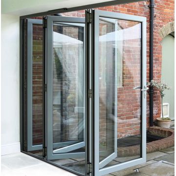 Kenzo - SFD5FG6RS Aluminium Fold A-Side Door 3mx2.1m Silver Open to Right Viewed From Outside