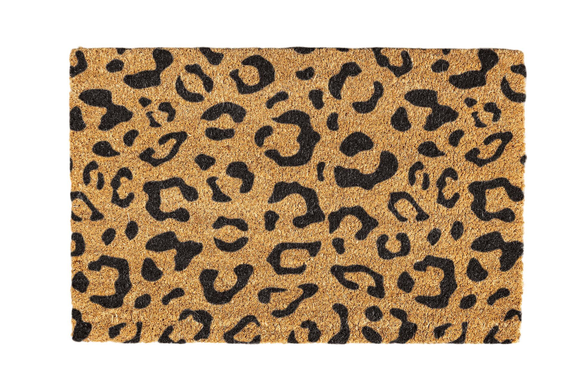 Leopard Pattern Coir Doormat Design 700 x 400mm