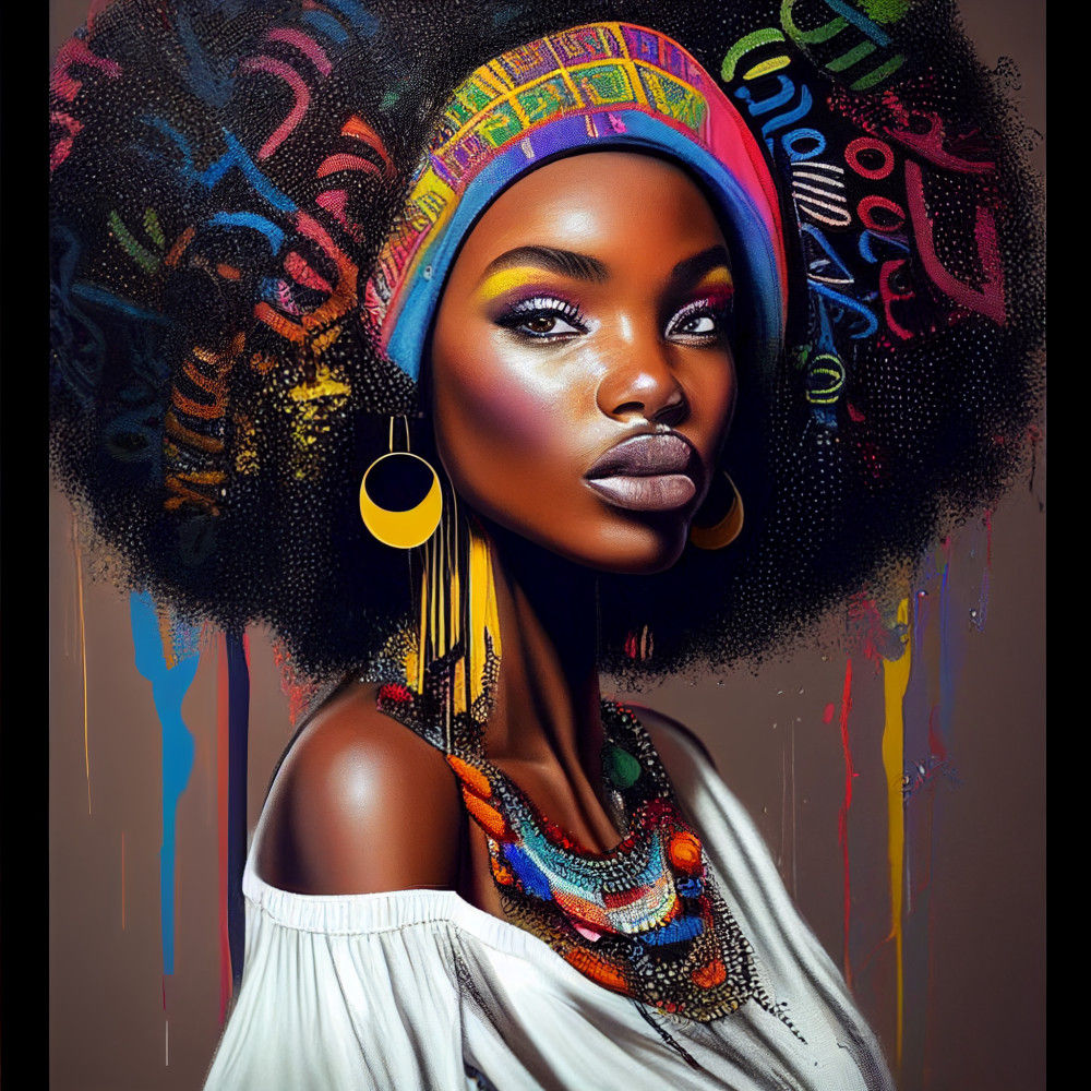 Canvas Wall Art - Canvas Wall Art – Beautiful African Woman - B1061 - [120 x 80 cm]