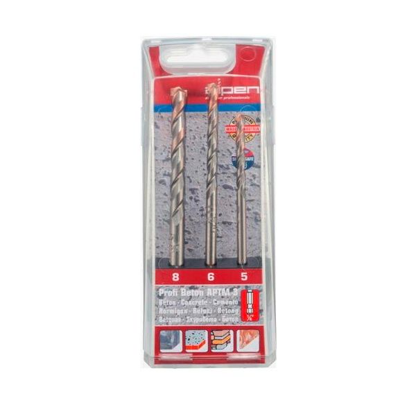 ALPEN - Profi Beton 3 Piece Set Hex Shank 5 6 8mm