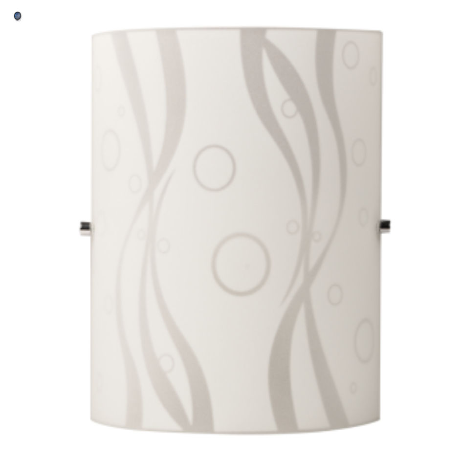 Patterned Glass with Polished Chrome Clips