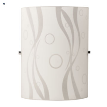 Patterned Glass with Polished Chrome Clips