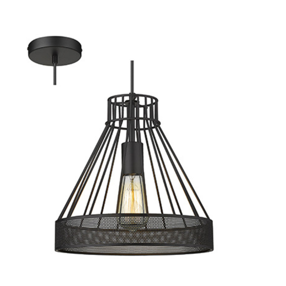Pendant Light 1 X E27 Black Radiant Lighting