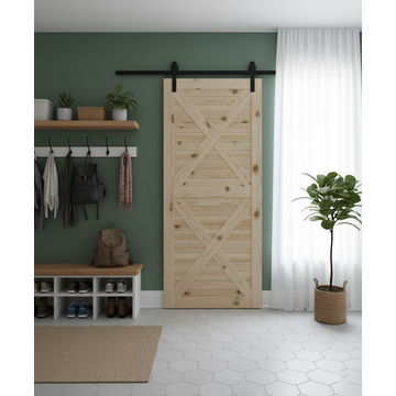 Double X-Brace Barn Door with Hardware Kit (2100mm x 920mm x 36mm)