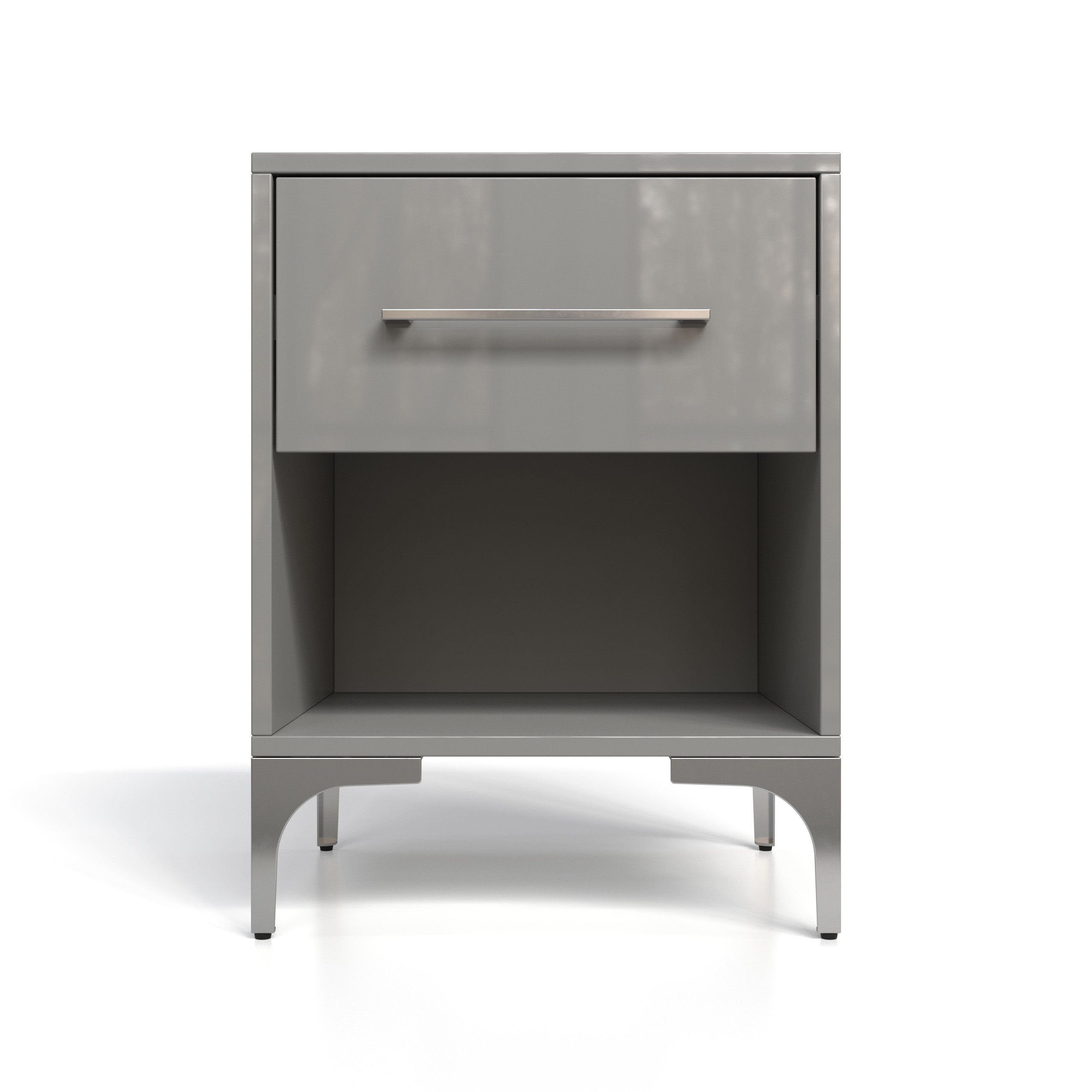 BAM! High Gloss One Drawer Bedside Table - Dunblane Grey