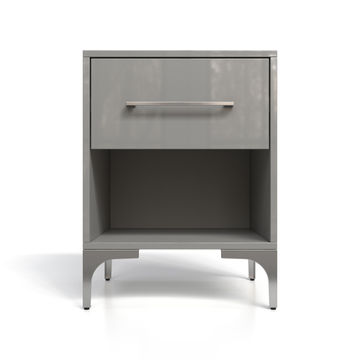 BAM! High Gloss One Drawer Bedside Table - Dunblane Grey