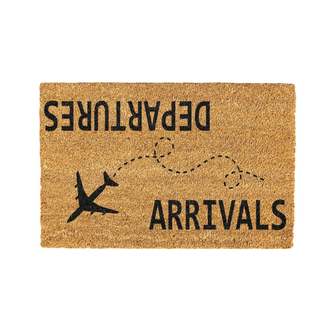 Arrivals Departure Coir Doormat Design 700 x 400 mm