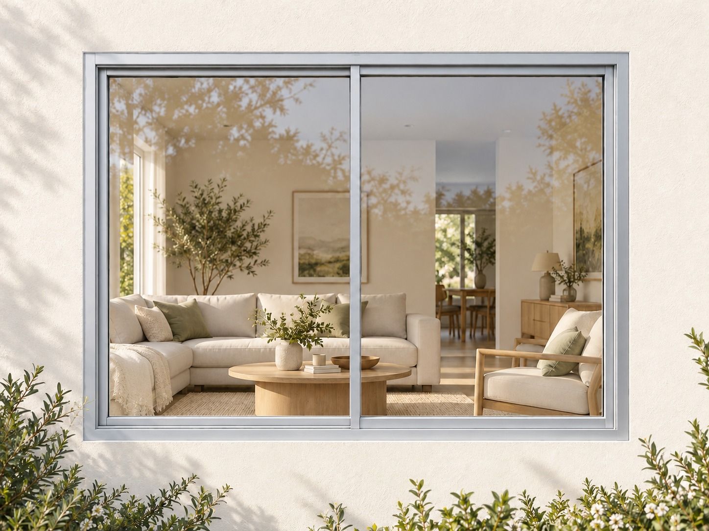 Kenzo Aluminium Sliding Window - Silver, 1500 1200 mm, Two Sliding Panels