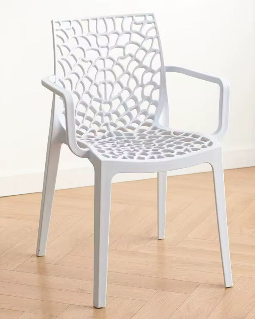 Modern Spider Web Design Armchair - white