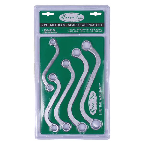 Wrench S-Shape 10-19mm 5 Piece