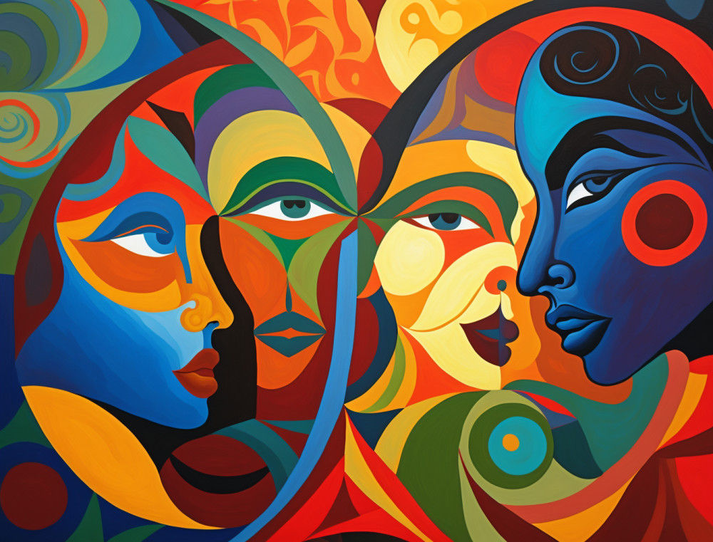 Canvas Wall Art - Diversity and Abstract Acrylic Painting  - B1379 - [120 x 80 cm]