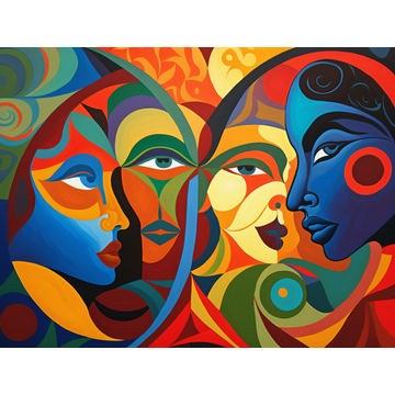 Canvas Wall Art - Diversity and Abstract Acrylic Painting  - B1379 - [120 x 80 cm]
