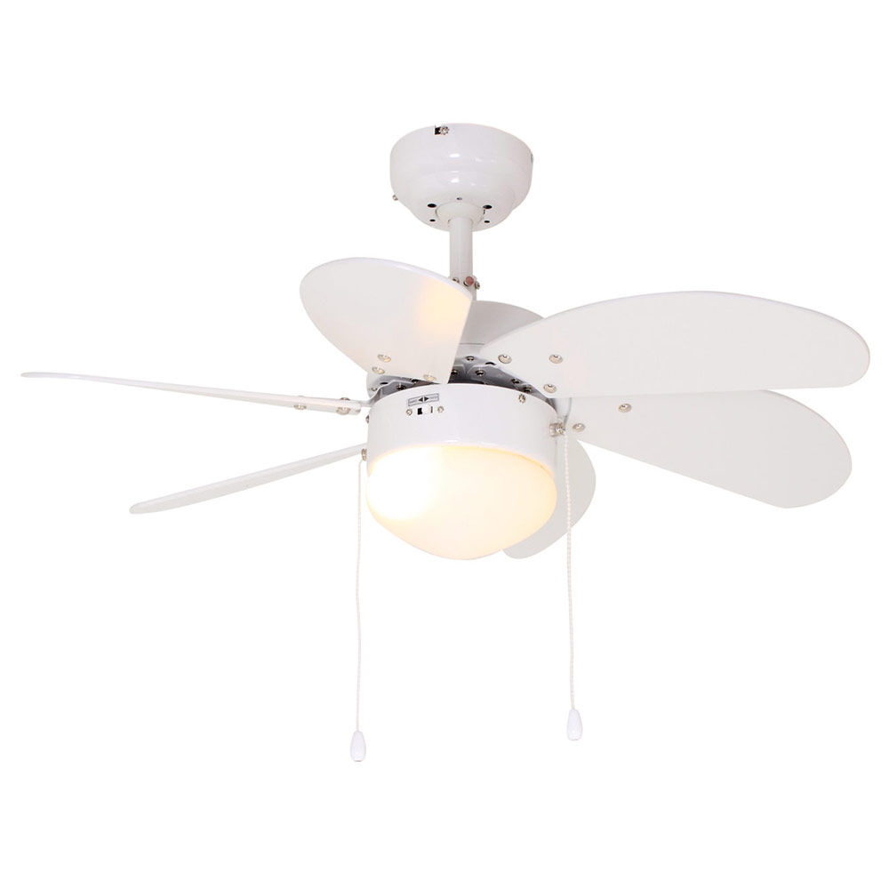 Fan turbo swirl 6 blades black with pull chain