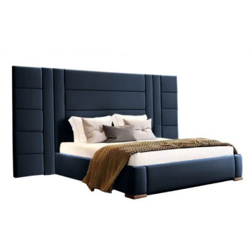 Luxury Headboard & Base Double - Navy Blue 137cm Base & 200cm Headboard