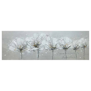 Vividitto - Oil Painting Art G3 - Flowers Grey 50x150