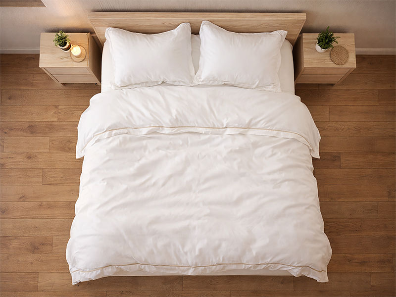 Rey's Fine Linen - Egyptian Collection - Oxford Satin Stitch Duvet Cover - Creme Brulee - Three Quater(01 Set)