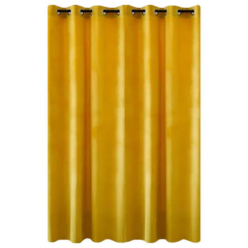 Matoc Readymade Curtain -100% Blackout -Velvet Yellow -Eyelet -400cm W x 221cm H