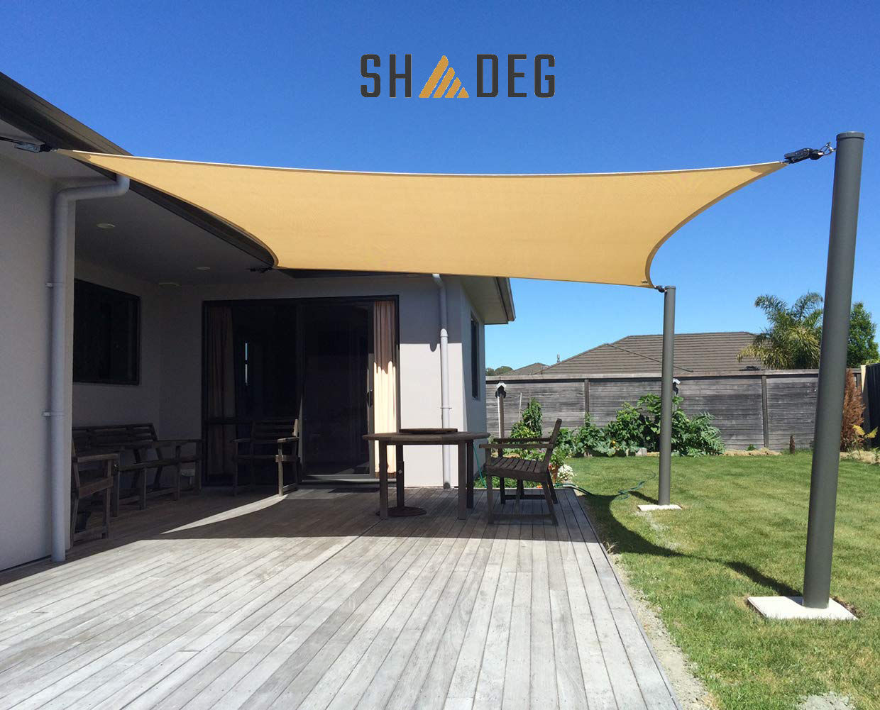 Shade Sail Beige Shadeg Ultrablock 325GSM 500cm ×500cm Square LEROY