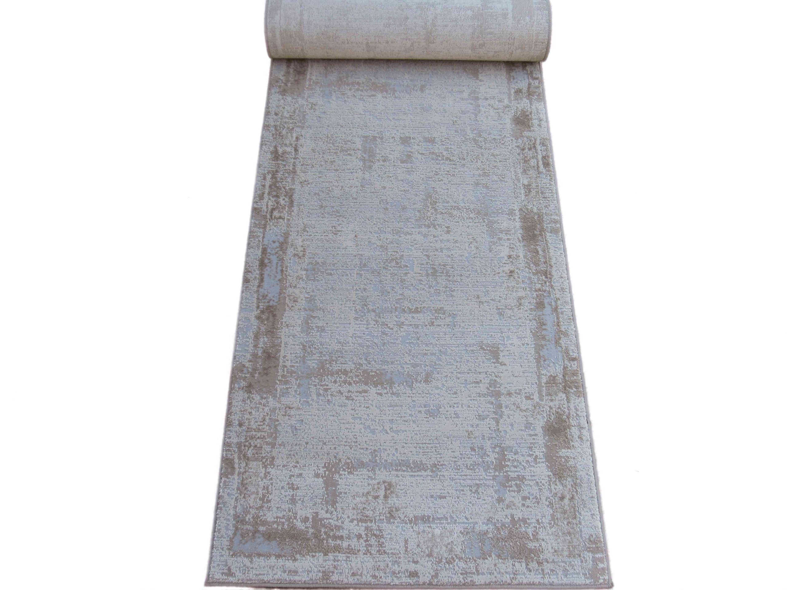 BK Carpets & Rugs - Modern Abstract Runner –  80cm x 3m - Beige & Dove Grey